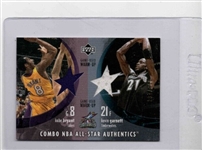 Kobe Bryant Kevin Garnett 2002 Upper Deck All-Star Game Used Jersey /300 KB/KG