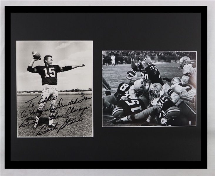 Bart Starr Signed Framed 16x20 Photo Display w/ Lengthy Inscription Packers