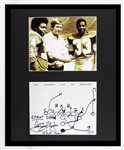 Johnny Majors Signed Framed 16x20 Hand Drawn Play Display BAS Pitt