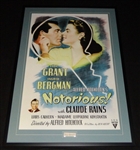 Cary Grant Signed Framed 29x41 Notorious Poster Display JSA