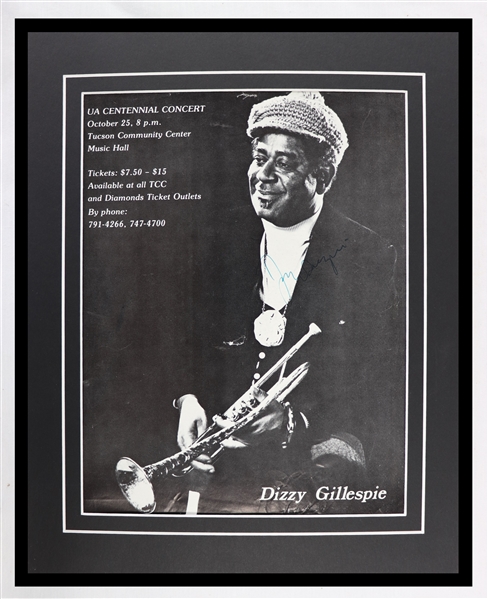 Dizzy Gillespie Signed Framed 11x14 Vintage Advertising Display