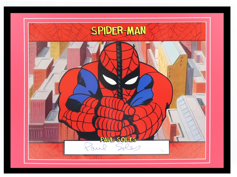 Paul Soles Signed Framed Spiderman 67 18x24 Photo Display JSA