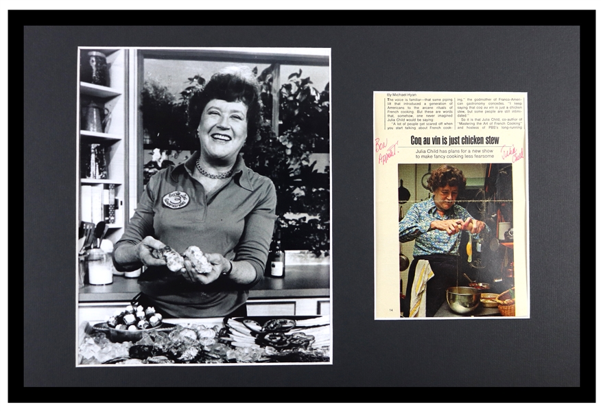 Julia Child Signed Framed 12x18 Photo Display AW