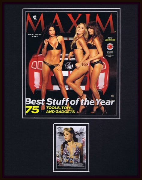 Brittney Palmer Signed Framed Maxim Magazine Display