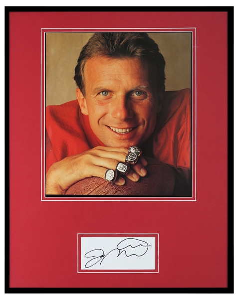 Joe Montana Signed Framed 16x20 Photo Display From His Hometown YMCA