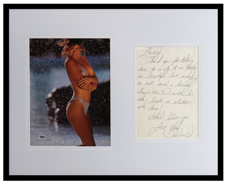 Kathy Ireland Signed Framed 16x20 Handwritten Letter & Photo Display