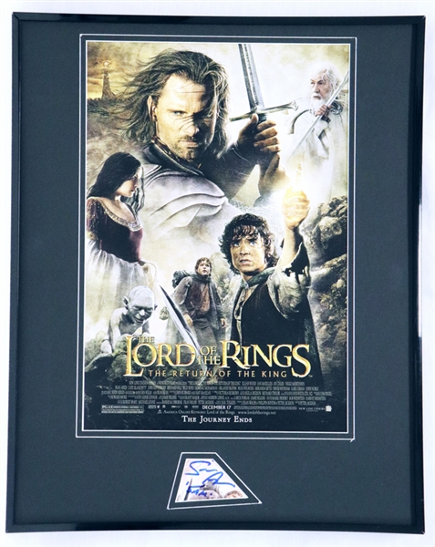 Sean Astin Signed 16x20 Lord of the Rings Poster Display Sam Inscription