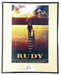 Sean Astin Signed 16x20 Rudy Poster Display