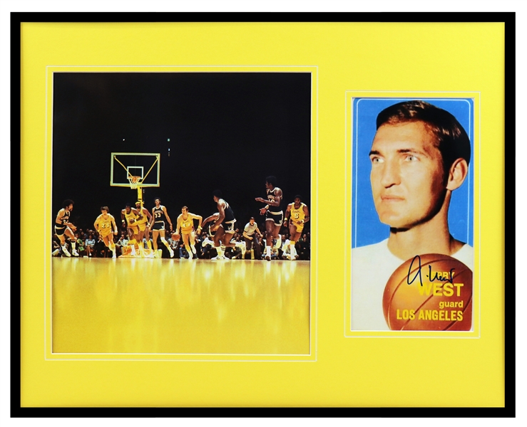 Jerry West Signed Framed 16x20 Photo Display Lakers