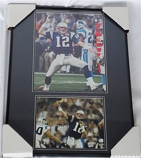 Tom Brady Signed 18x24 Photo Display Mounted Memories / GA