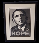 Barack Obama Signed 10x15" Hope Lithograph w/ Democratic National Committee Letter