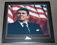 Ronald Reagan Signed Framed 31x34 Poster Display JSA LOA