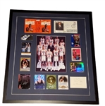 1992 USA Basketball Dream Team Signed Framed 23x25 Display JSA Michael Jordan