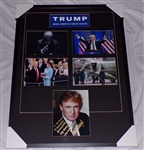 President Donald Trump Signed Framed 33x40 Vintage Photo Set Signed to a School