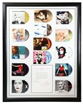 Madonna Signed Framed 29x37 Letter & Career CD Collection Display JSA LOA