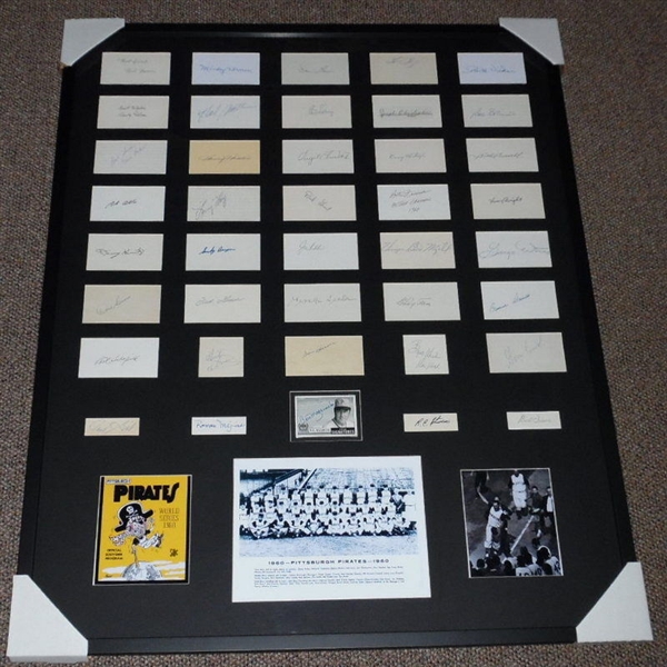 1960 Pittsburgh Pirates Team Signed Framed Photo Display