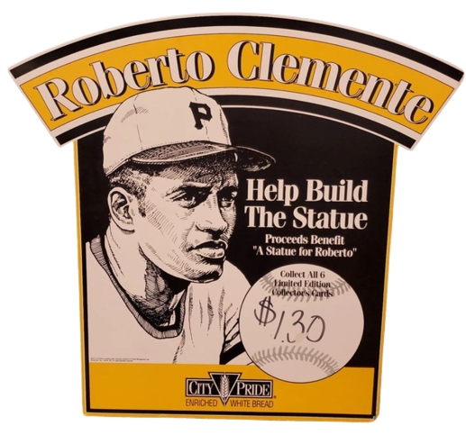 VINTAGE 1993 City Pride Bread Roberto Clemente 34x36 Promotional Display Sign