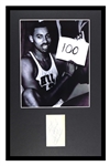 Wilt Chamberlain Signed Framed 11x17 Photo Display 100 Points